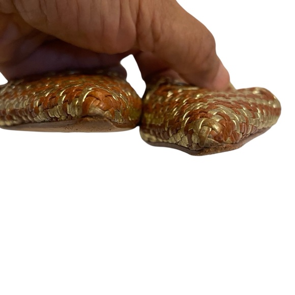 Flash Sale Y2K Hype Gold And Brown Woven Leather Mules. - Picture 6 of 16
